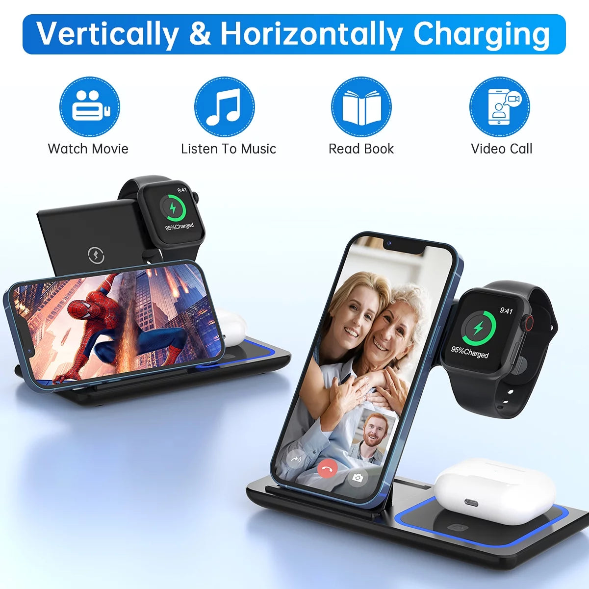 3 in 1 Wireless Charging Stand 