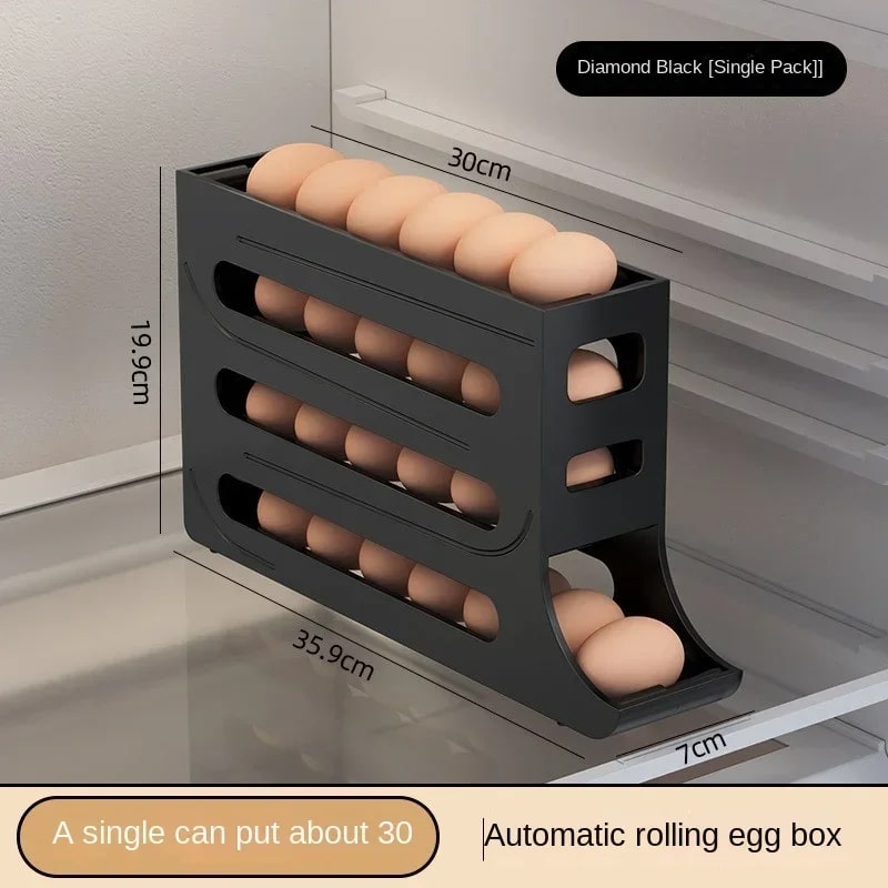 4-Tier Automatic Egg Storage Rack for Refrigerator