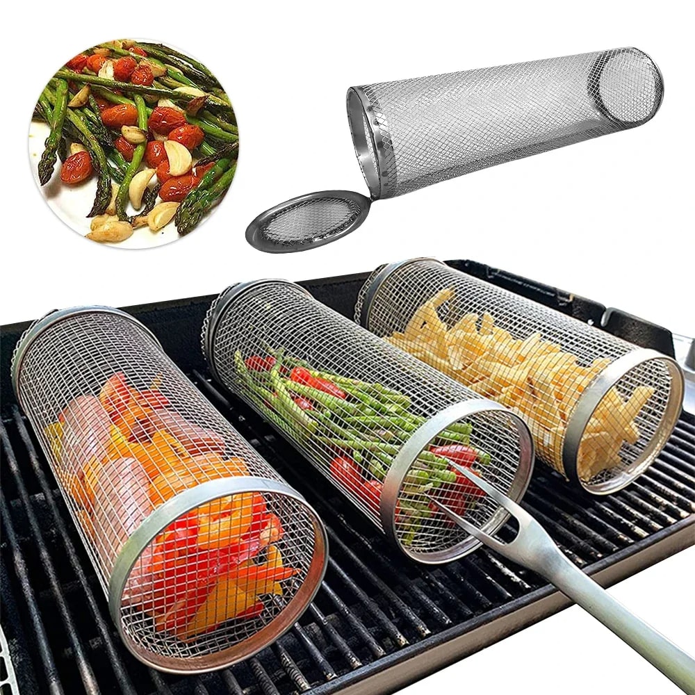 Stainless Steel Rolling Grilling Basket