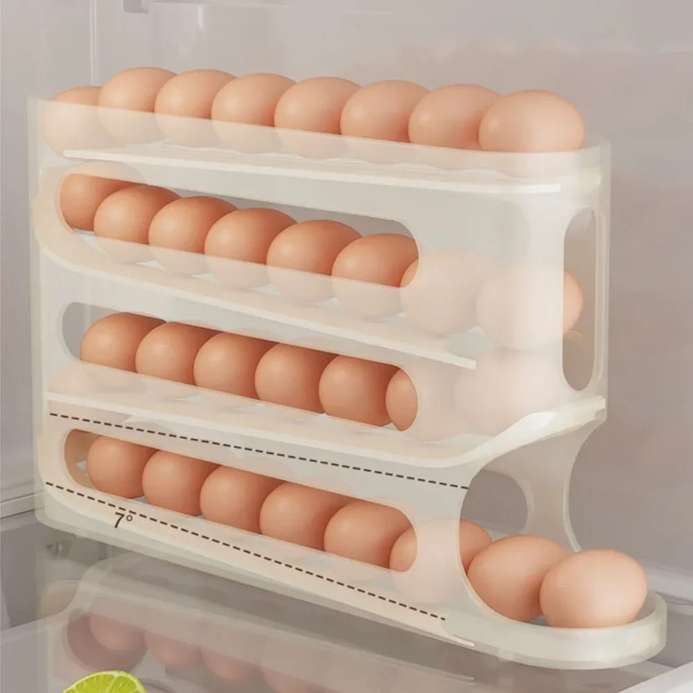 4-Tier Automatic Egg Storage Rack for Refrigerator