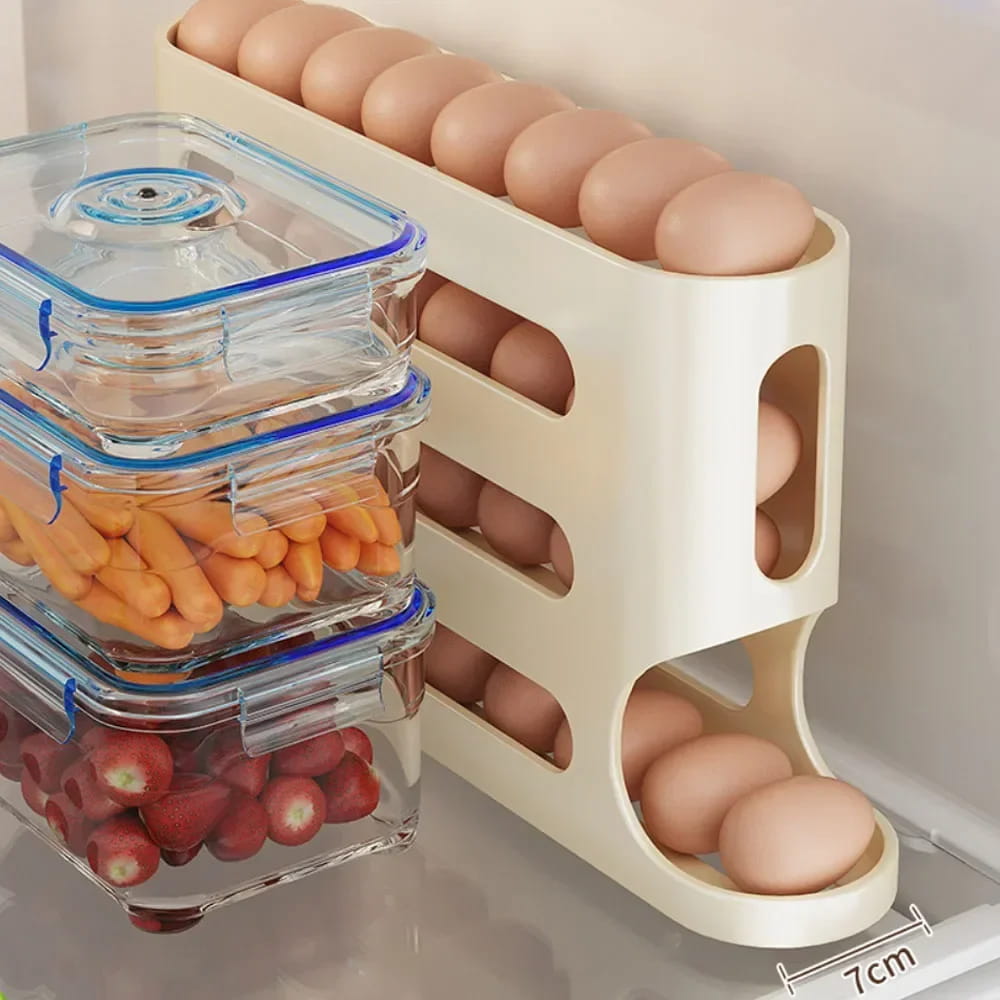 4-Tier Automatic Egg Storage Rack for Refrigerator