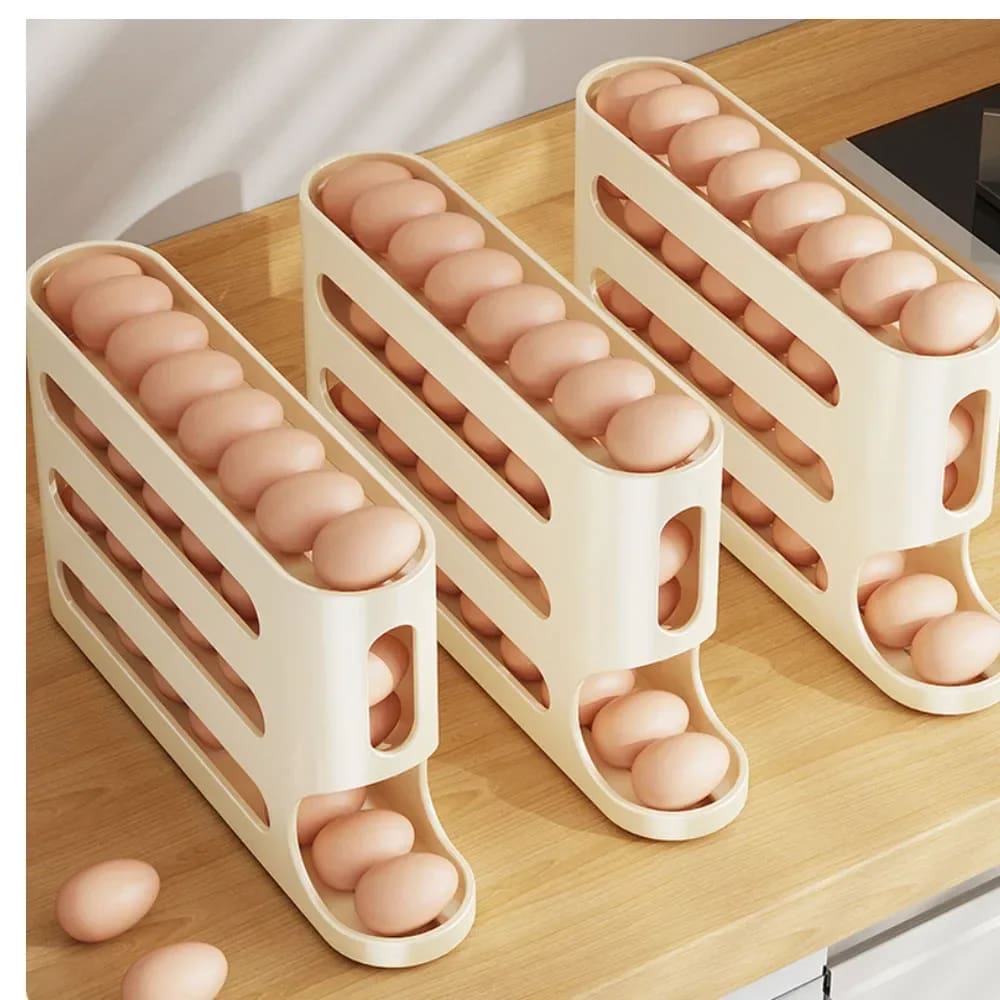 4-Tier Automatic Egg Storage Rack for Refrigerator